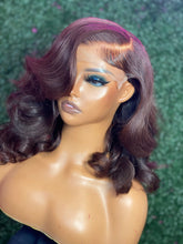 Load image into Gallery viewer, Plain Jane - Burgundy Side Part Curled in 16 inches
